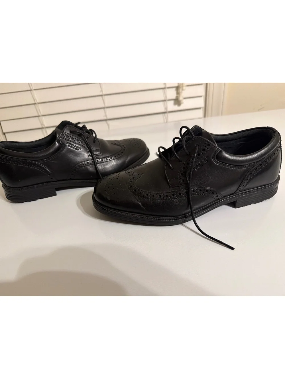 Rockport Men's Black Leather Wingtip Dress Shoes Size 8